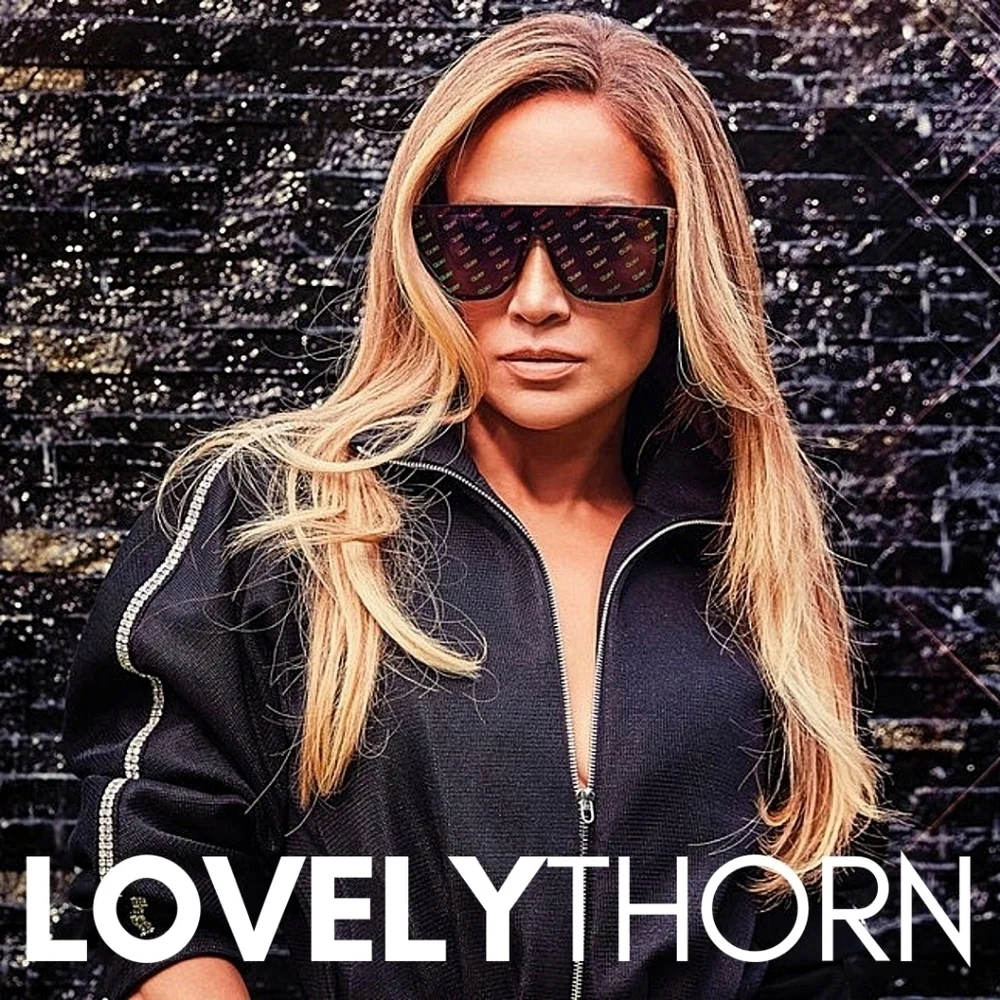 QUAY // ltd ed jlo collab rimless smoke lens rainbow watermark shield sunglasses